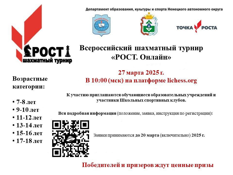 Всероссийский шахматный турнир  &amp;quot;РОСТ. Онлайн&amp;quot;.